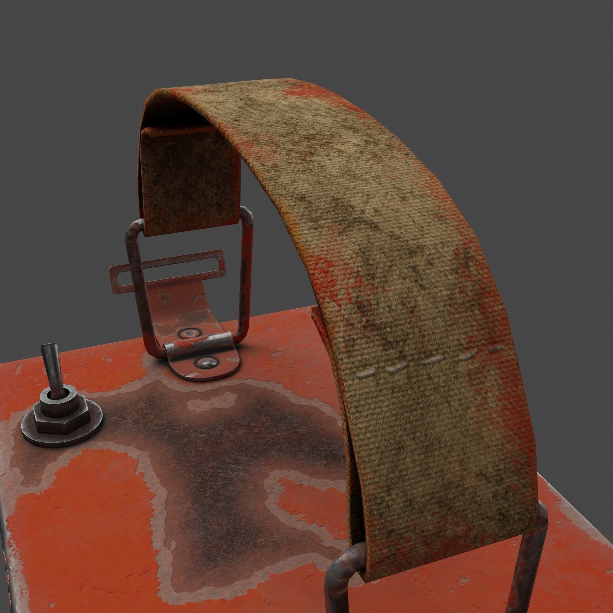 Retro Flashlight in On Position with Glowing Bulb Low-poly 3D model_22