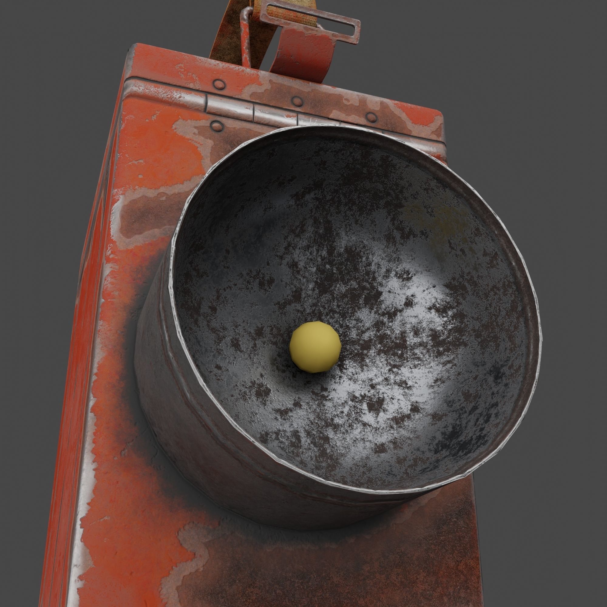 Retro Flashlight in On Position with Glowing Bulb Low-poly 3D model_20