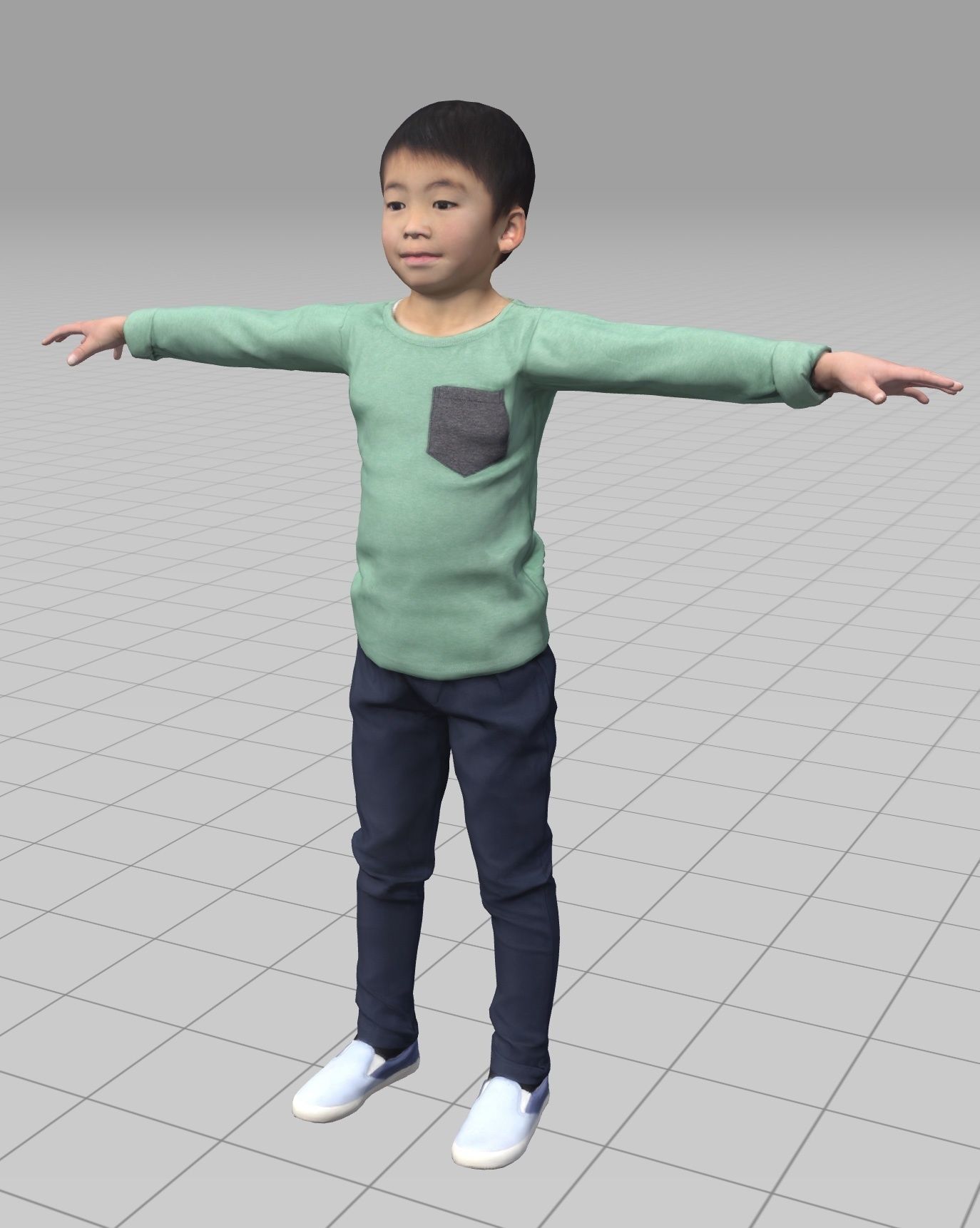 Animated 3D-boy 206Taku Low-poly 3D model_4