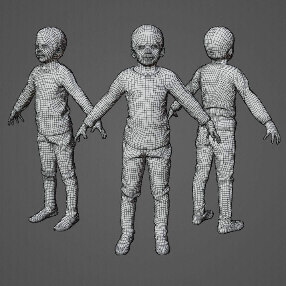 Animated 3D-boy 206Taku Low-poly 3D model_1