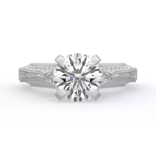 Solitaire Rings with Triangle  Stone