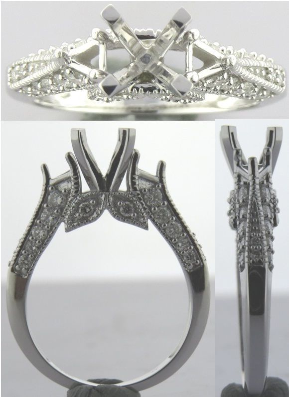 Solitaire Rings with Triangle  Stone 3D print model_3