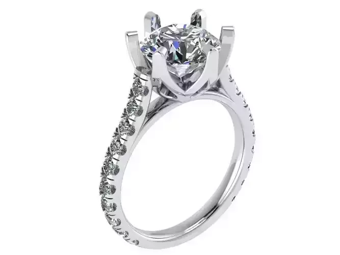 Solitaire Diamond U Split Setting Shank 0615