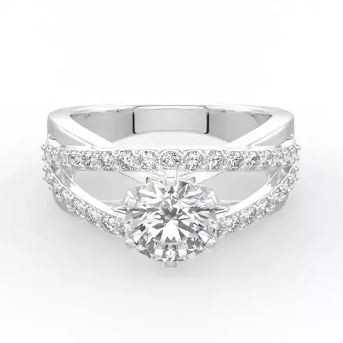 Solitaire Rings with Curved Band