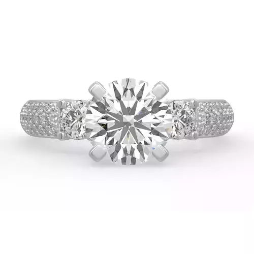 solitaire rings with half round band