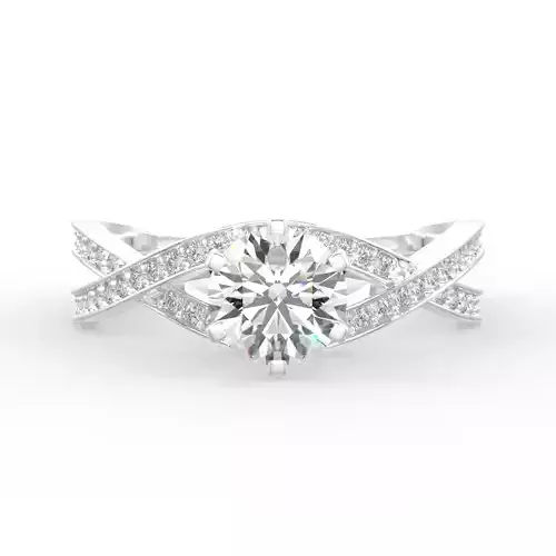 solitaire rings with criss cross band