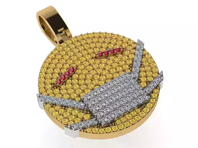 Sick Emoji Pendant 0621 3D print model