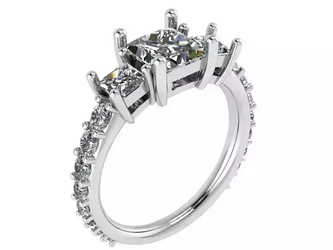 3-Stone Princess Ring 0624