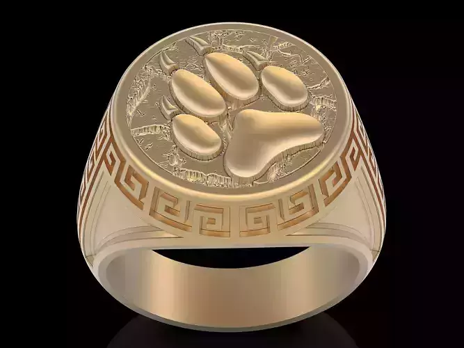 Bear paw ring silver gold silver jewelry printable 3D model