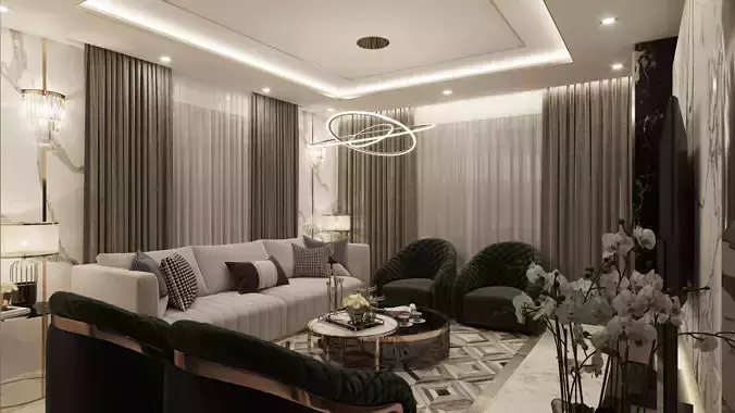 villa lining room walk through