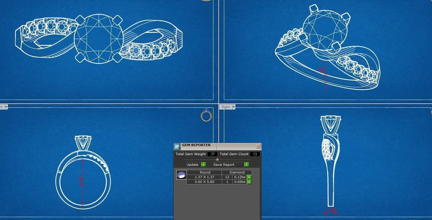 light weight diamond ring 3D print model_3