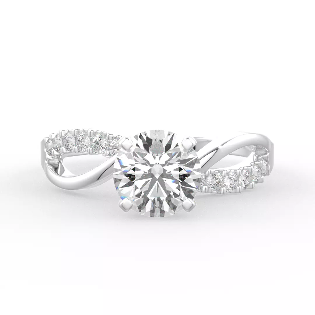 light weight diamond ring 3D print model_0