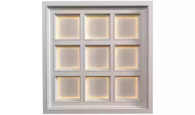 Modern coffered illuminated ceiling Art Deco style 