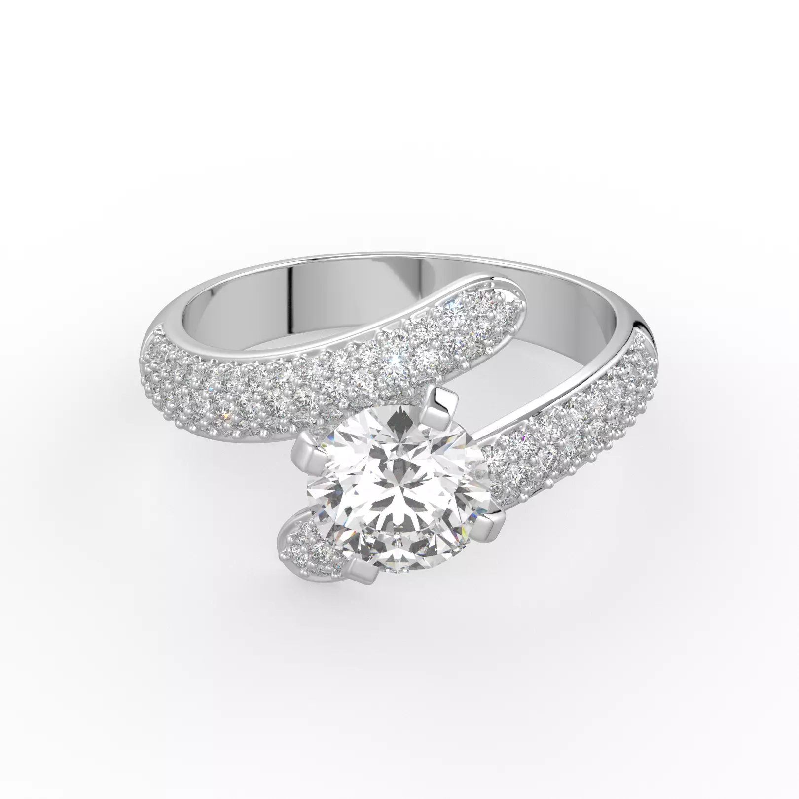 solitaire ring thick band 3D print model