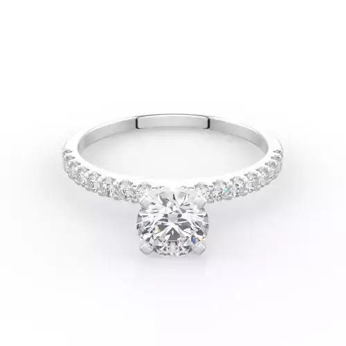 solitaire ring with simple  round stone band