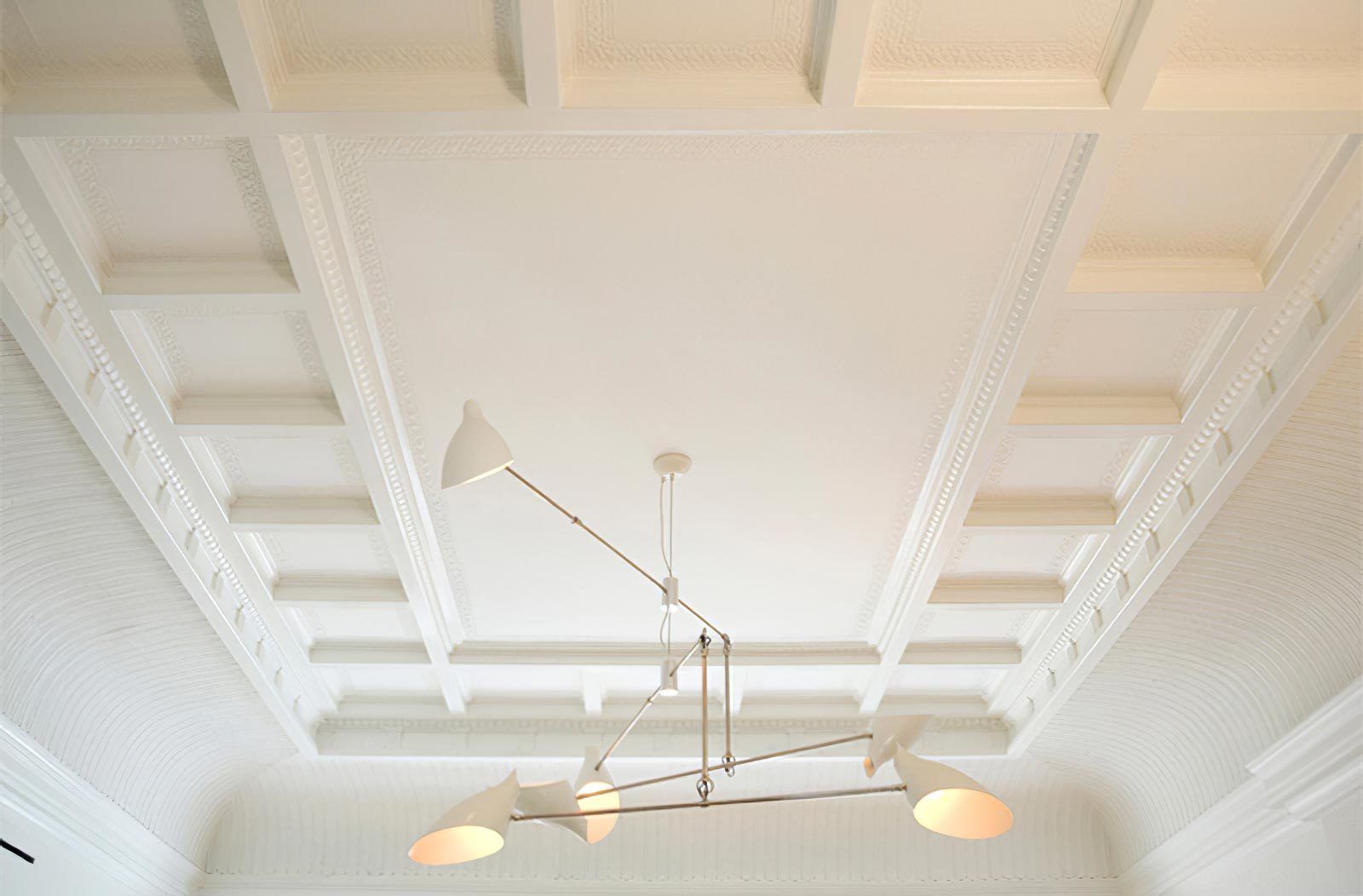 Modern coffered illuminated ceiling 3D model_5