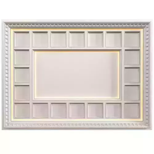 Modern coffered illuminated ceiling 3D model