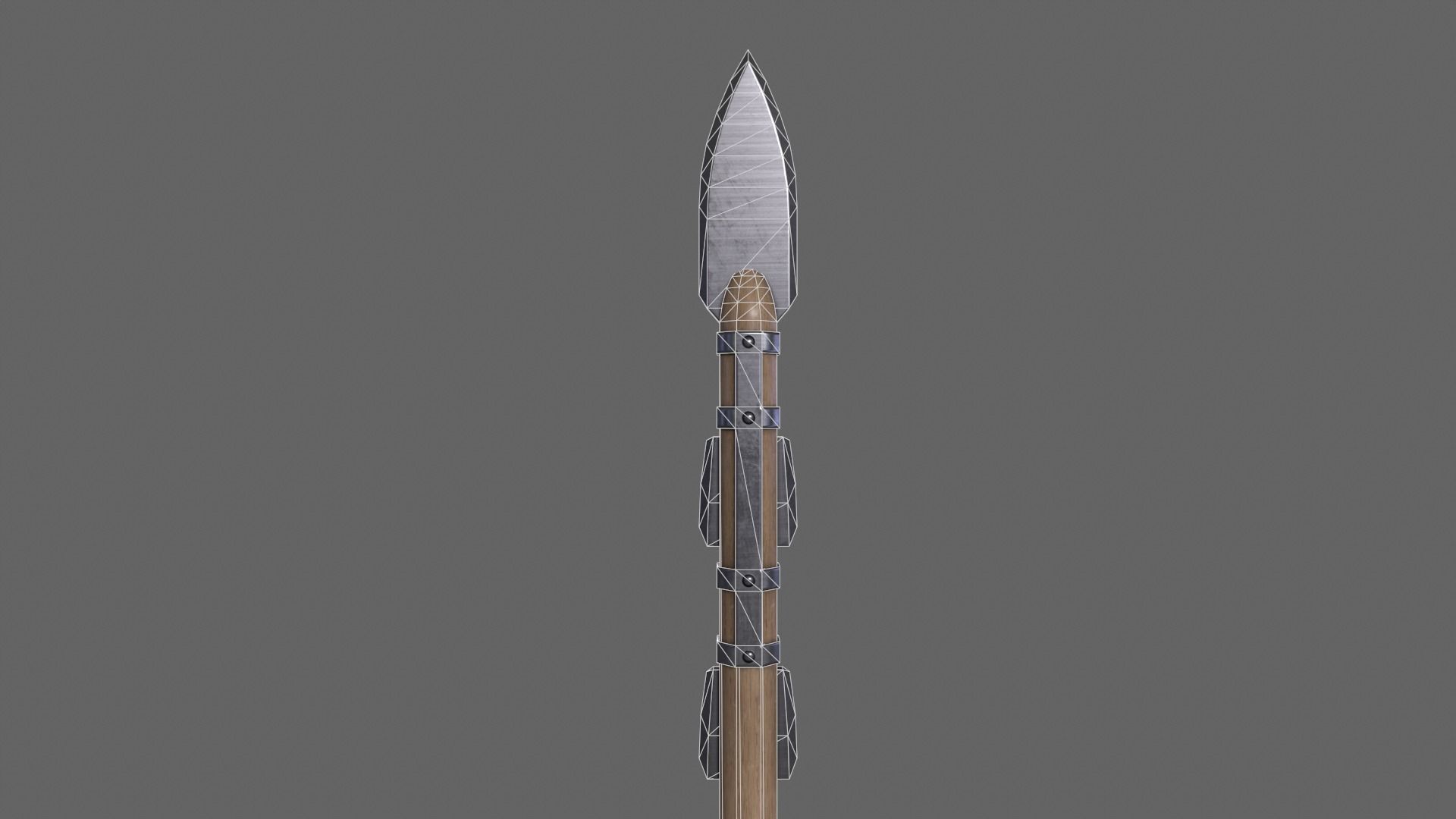 PBR Spear V1b Low-poly 3D model_5