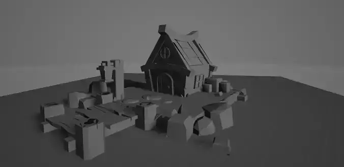 IZBA casa are mini house PDR low-poly game ready