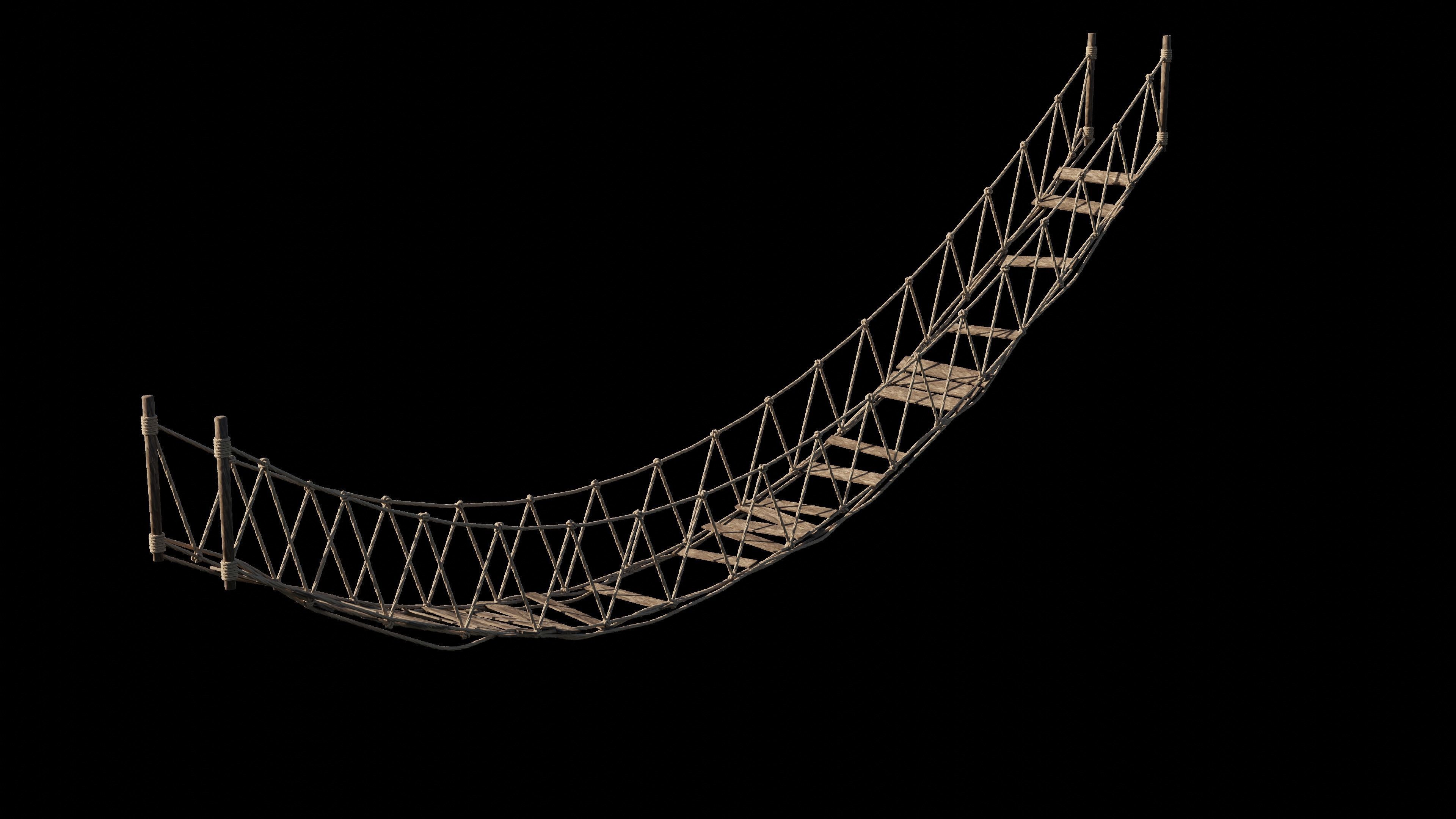Procedural Rope Bridge - Blender Geo Nodes 3D model_2