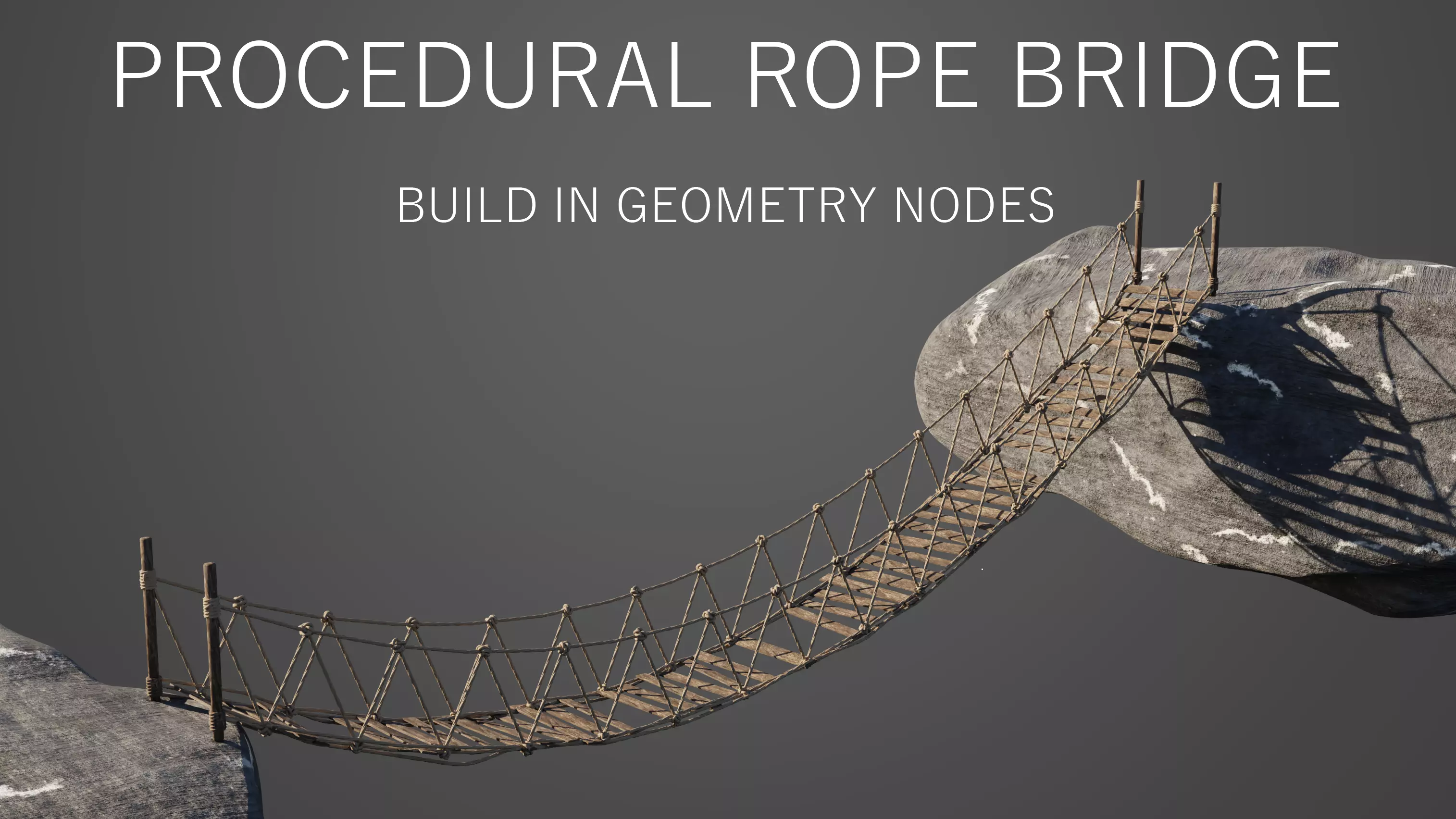 Procedural Rope Bridge - Blender Geo Nodes 3D model_0