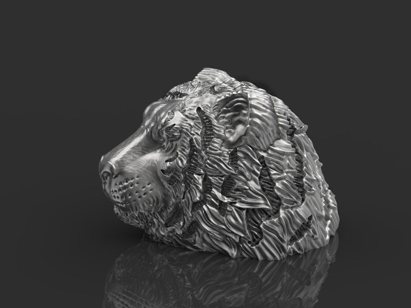 Tiger head 3d model for 3d printing 3D print model 3D print model_7