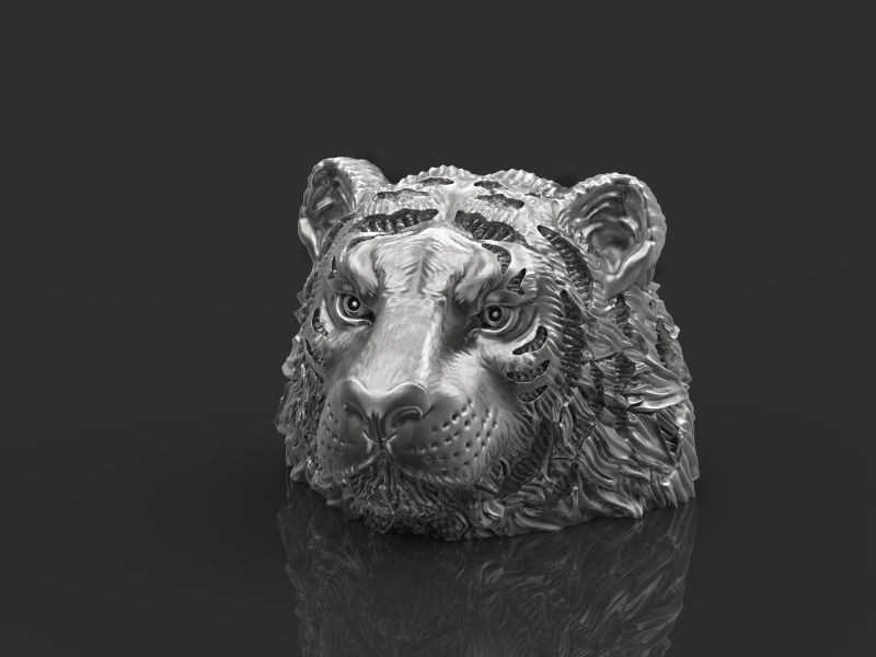 Tiger head 3d model for 3d printing 3D print model 3D print model_4