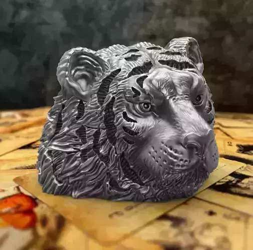 Tiger head 3d model for 3d printing 3D print model