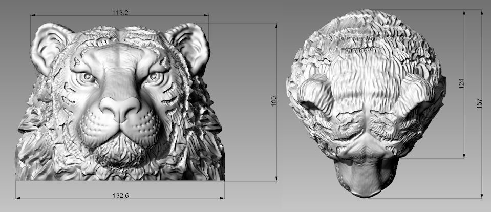 Tiger head 3d model for 3d printing 3D print model 3D print model_24