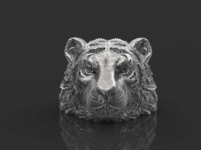 Tiger head 3d model for 3d printing 3D print model 3D print model_3