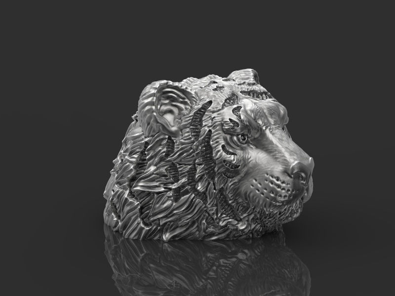 Tiger head 3d model for 3d printing 3D print model 3D print model_17
