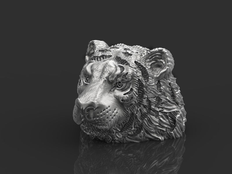 Tiger head 3d model for 3d printing 3D print model 3D print model_5