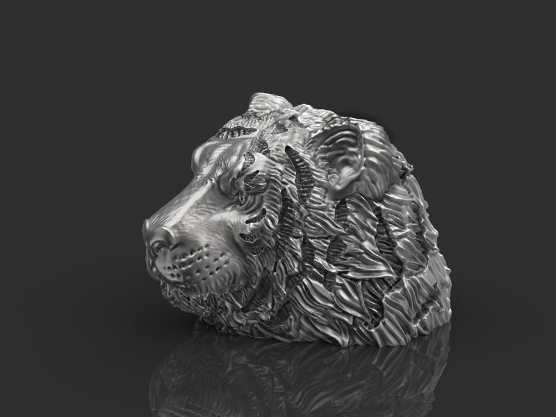 Tiger head 3d model for 3d printing 3D print model 3D print model_6