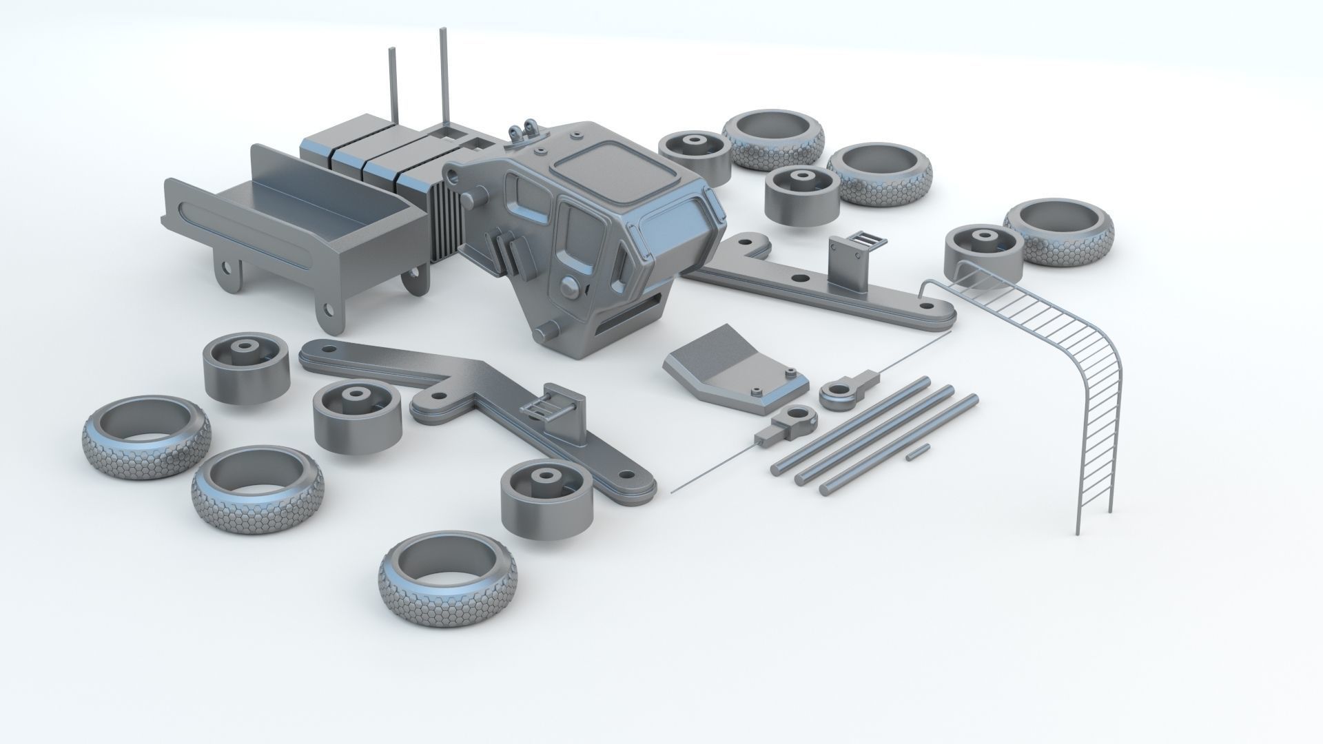 Sci-Fi Truck 3D print model_10
