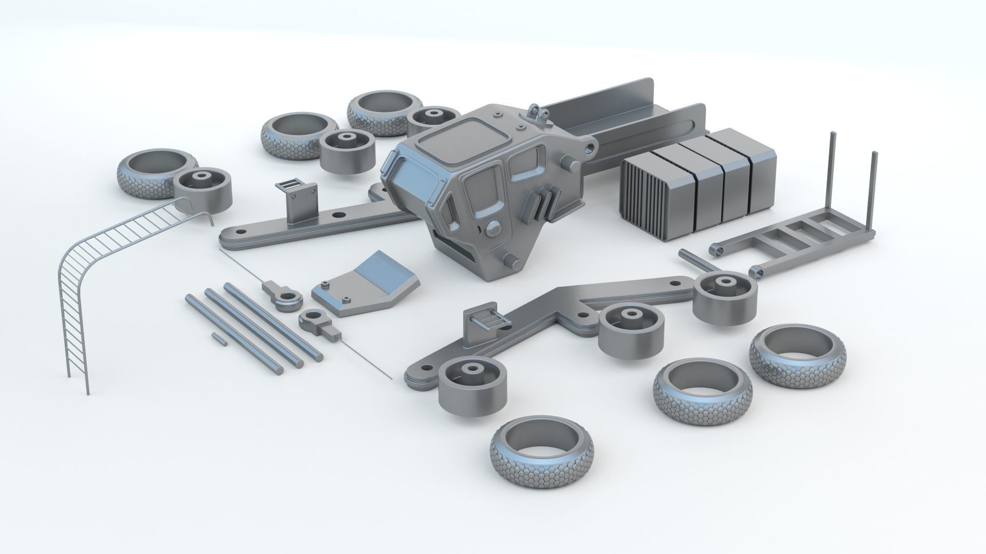 Sci-Fi Truck 3D print model_8