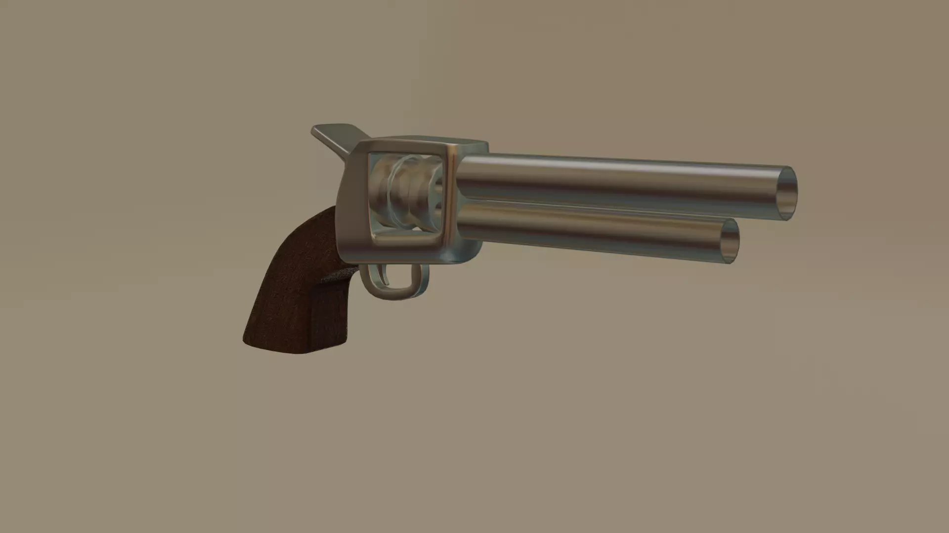 Gun Revolver Low-poly 3D model_0