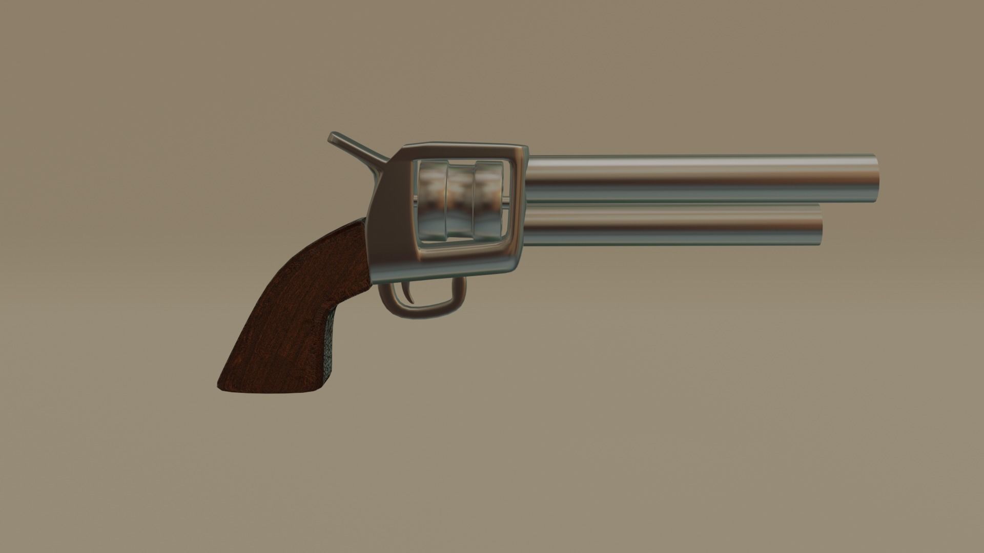 Gun Revolver Low-poly 3D model_1