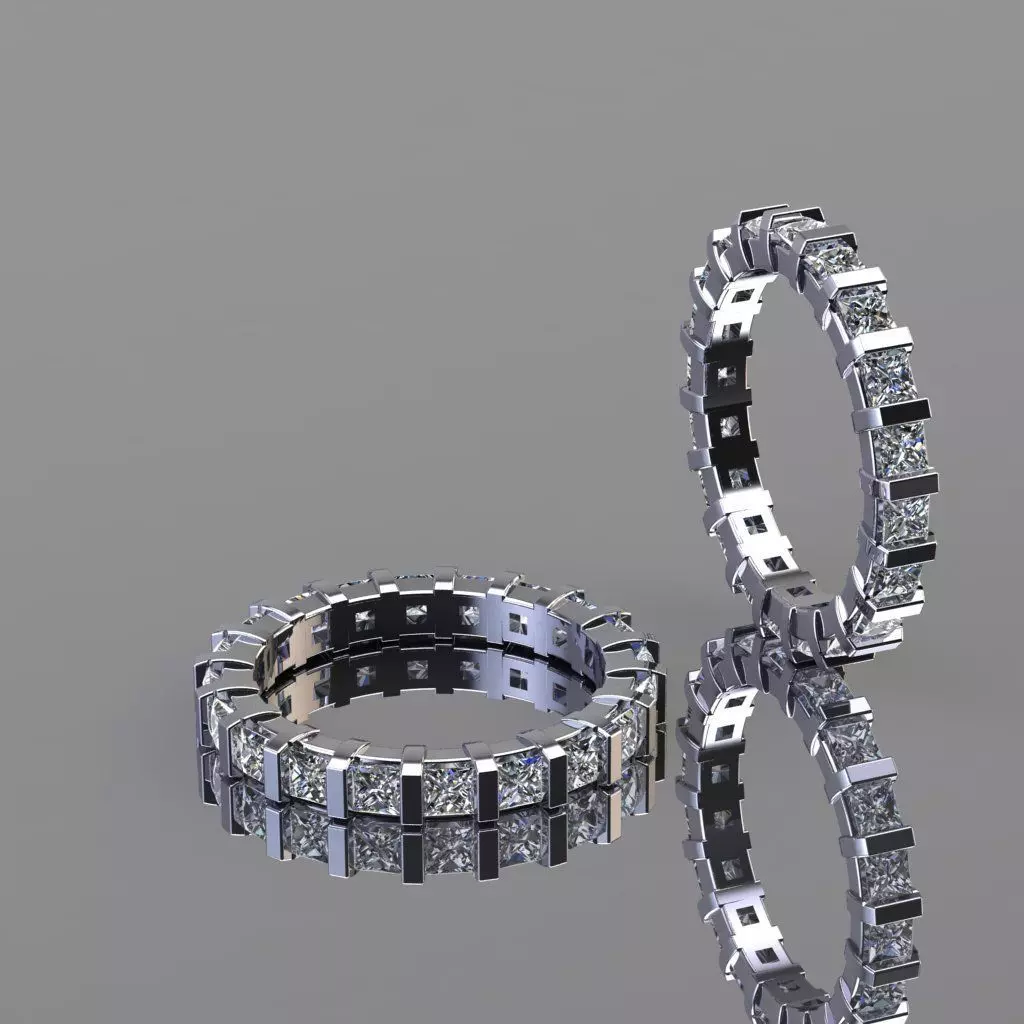 Diamond Women ring cad file 3D model_0