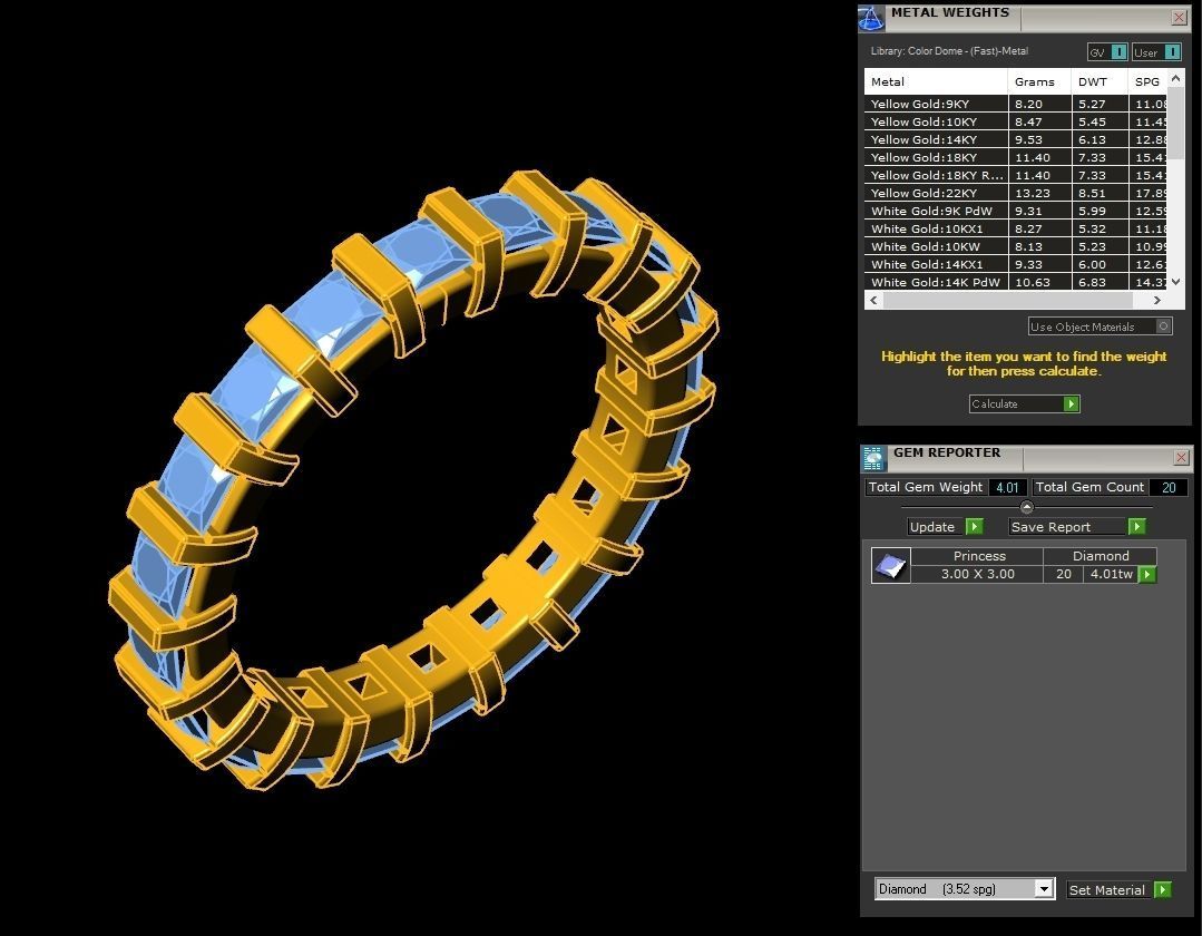 Diamond Women ring cad file 3D model_2