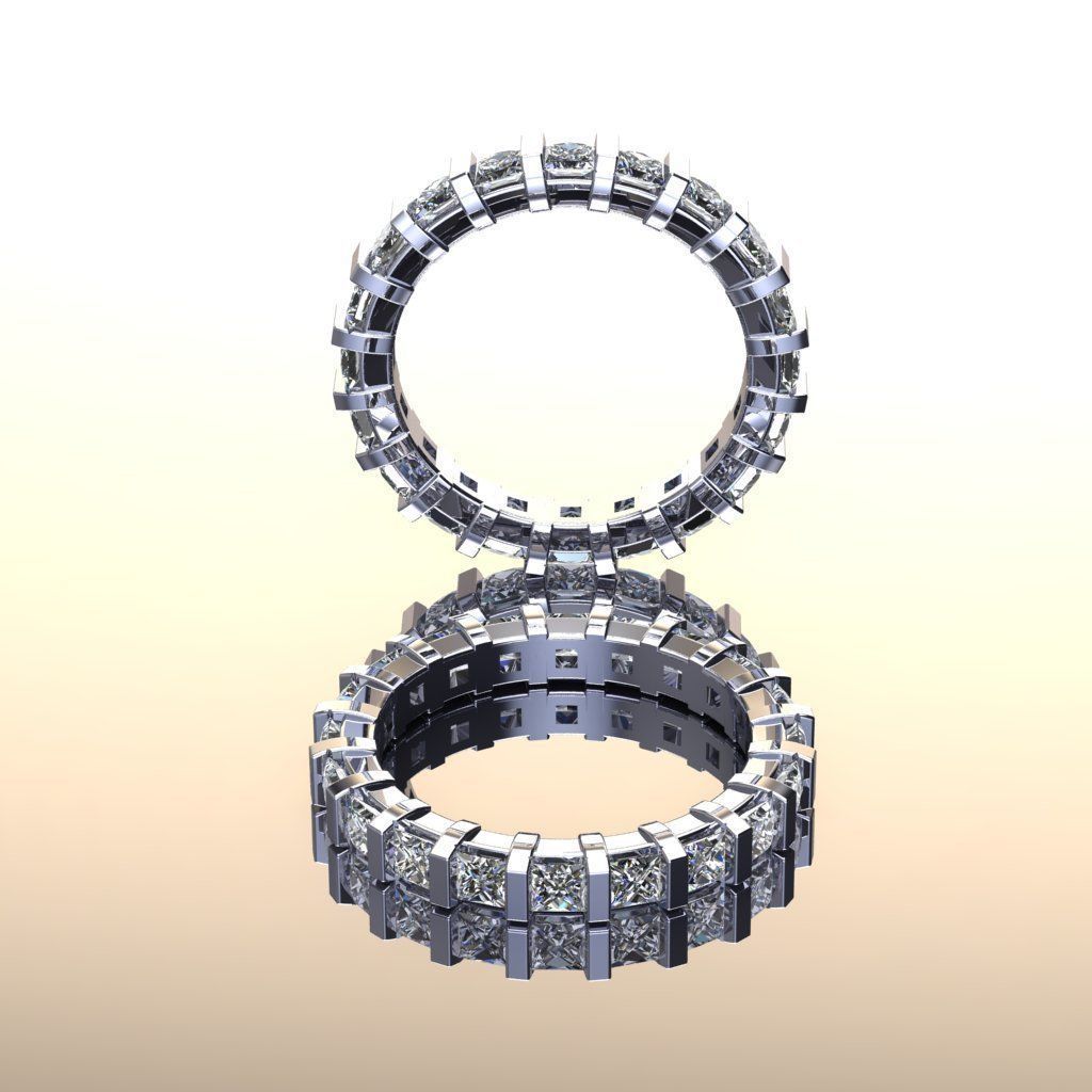Diamond Women ring cad file 3D model_4
