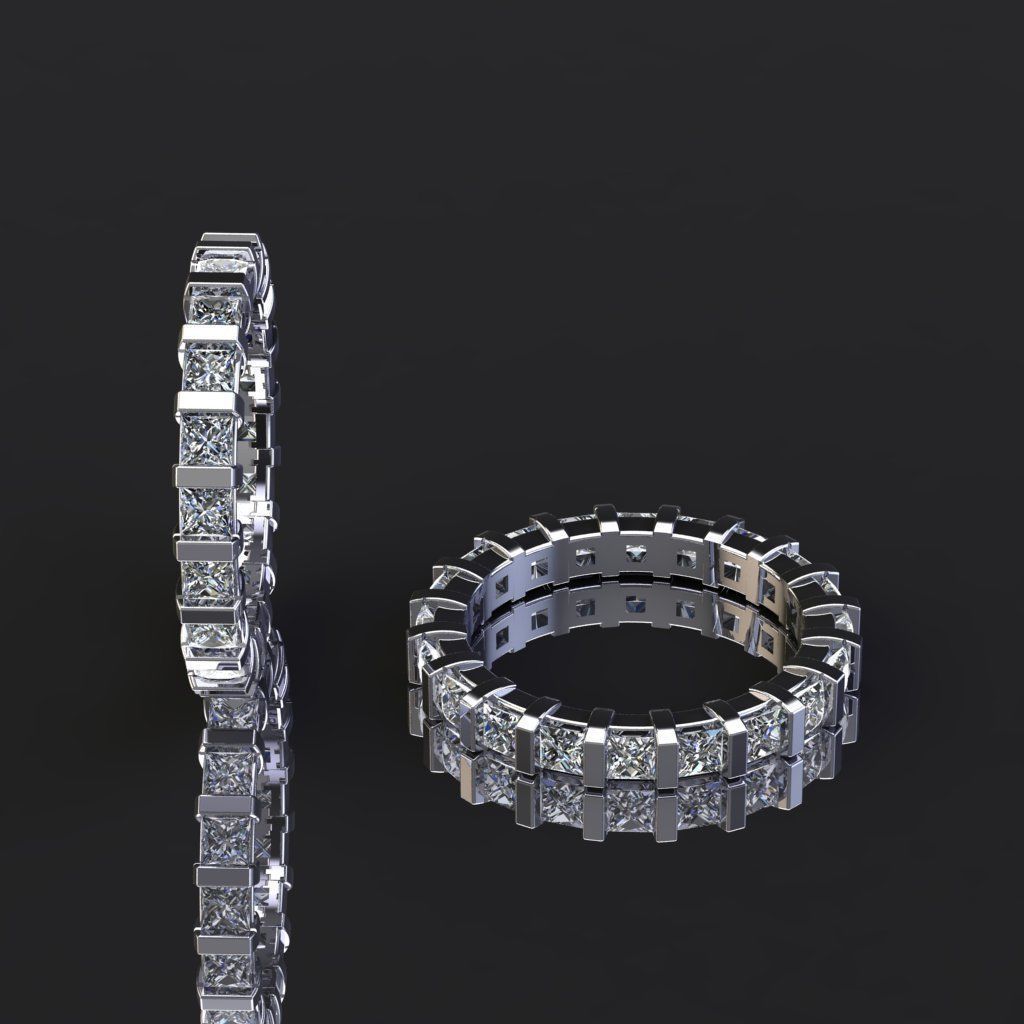 Diamond Women ring cad file 3D model_3