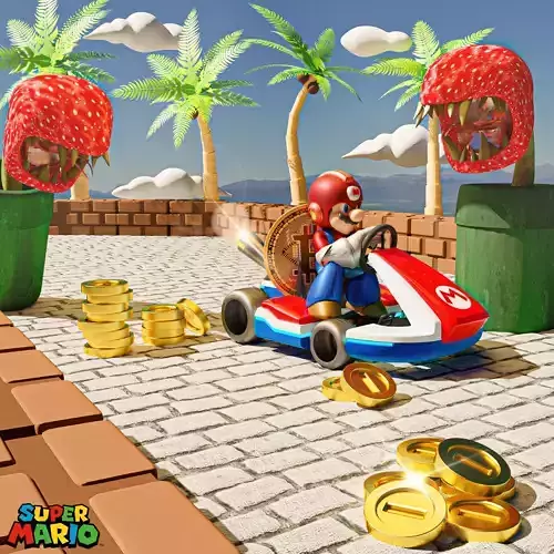 MARIO KART 3D SCENE 3D model