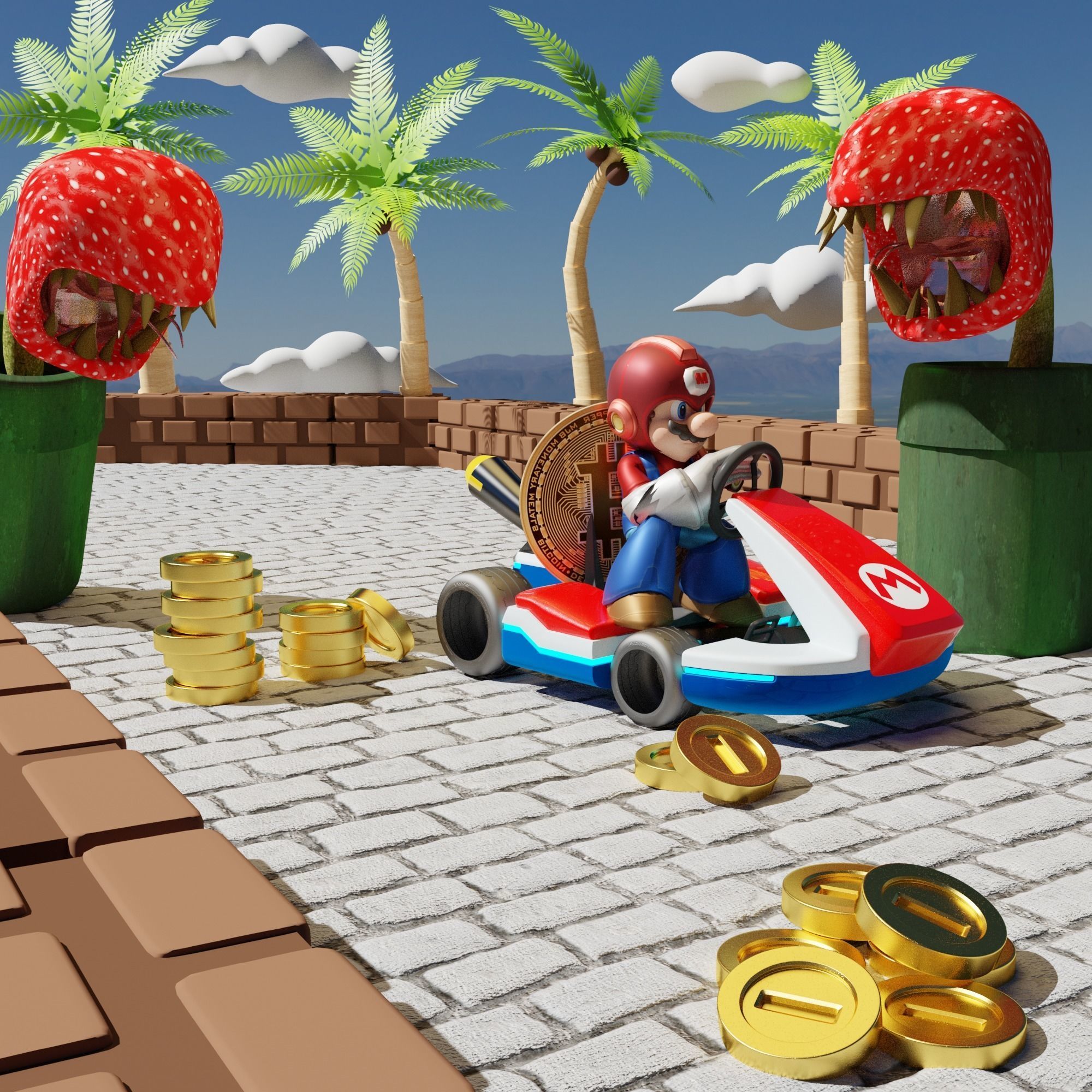 MARIO KART 3D SCENE 3D model_1