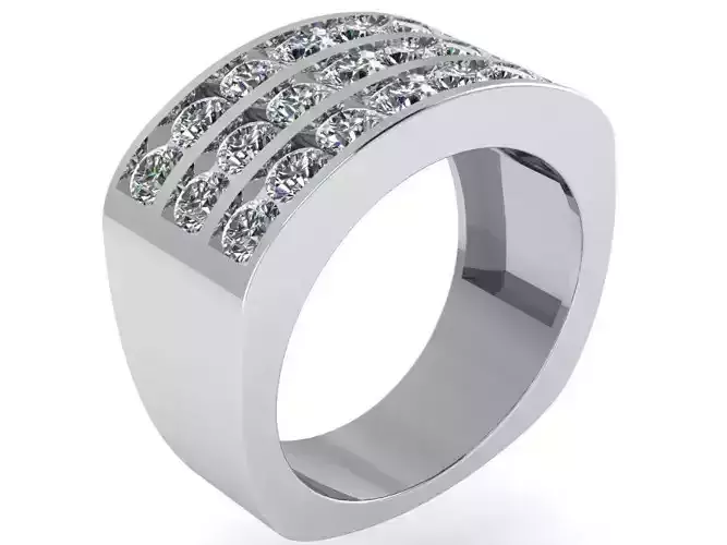 Diamond Rectangle Linear Ring 0629