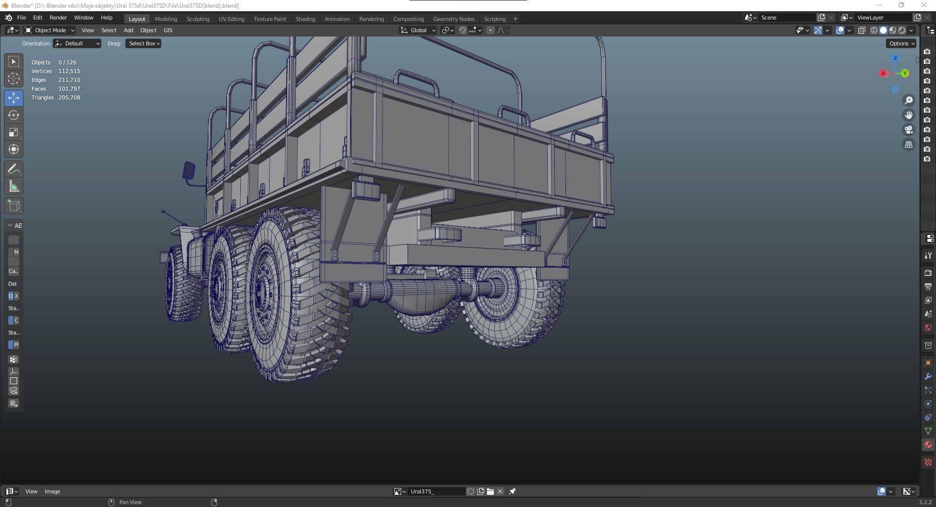 Soviet truck - Ural 375d 3D model_28