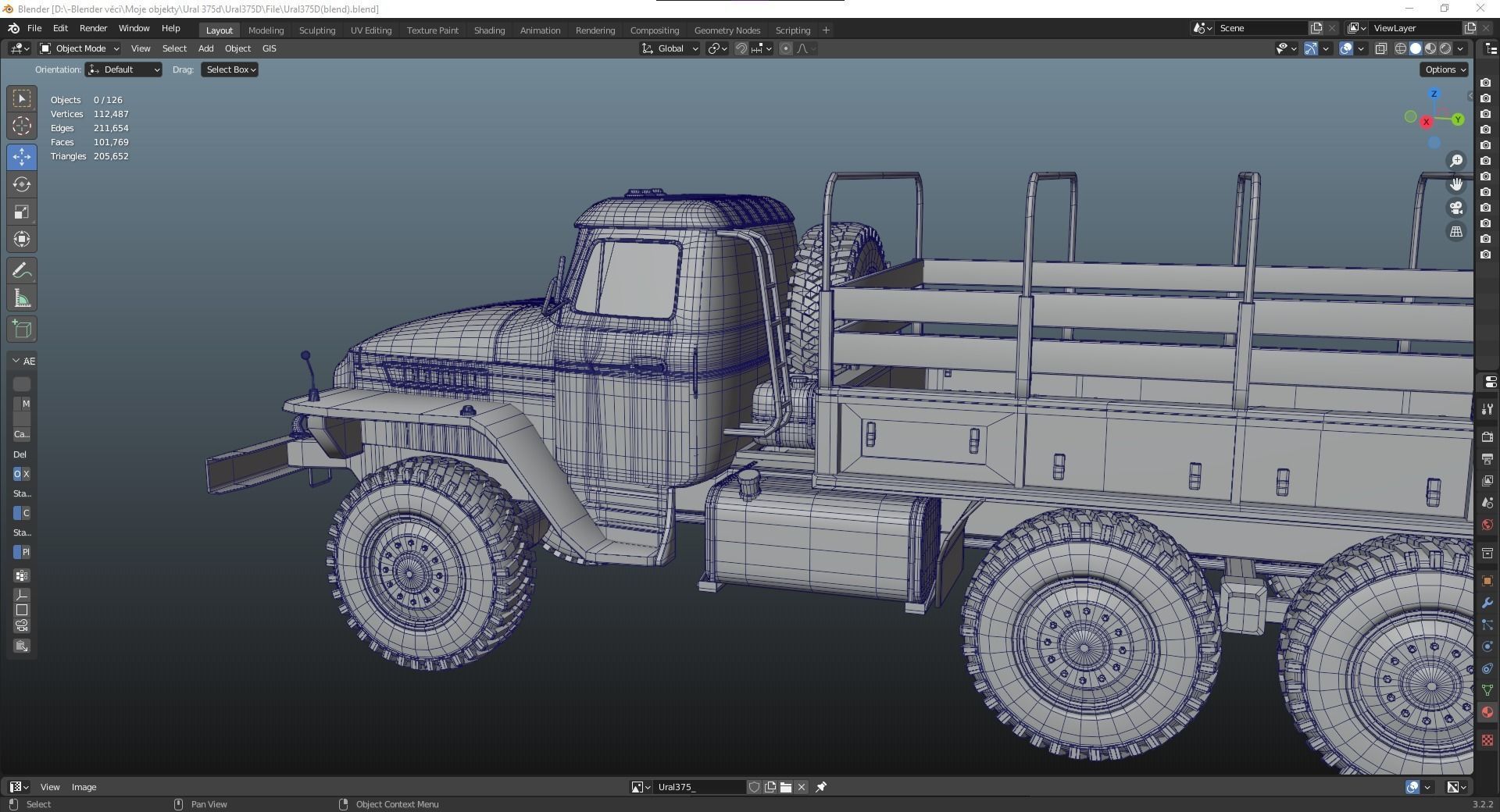 Soviet truck - Ural 375d 3D model_27