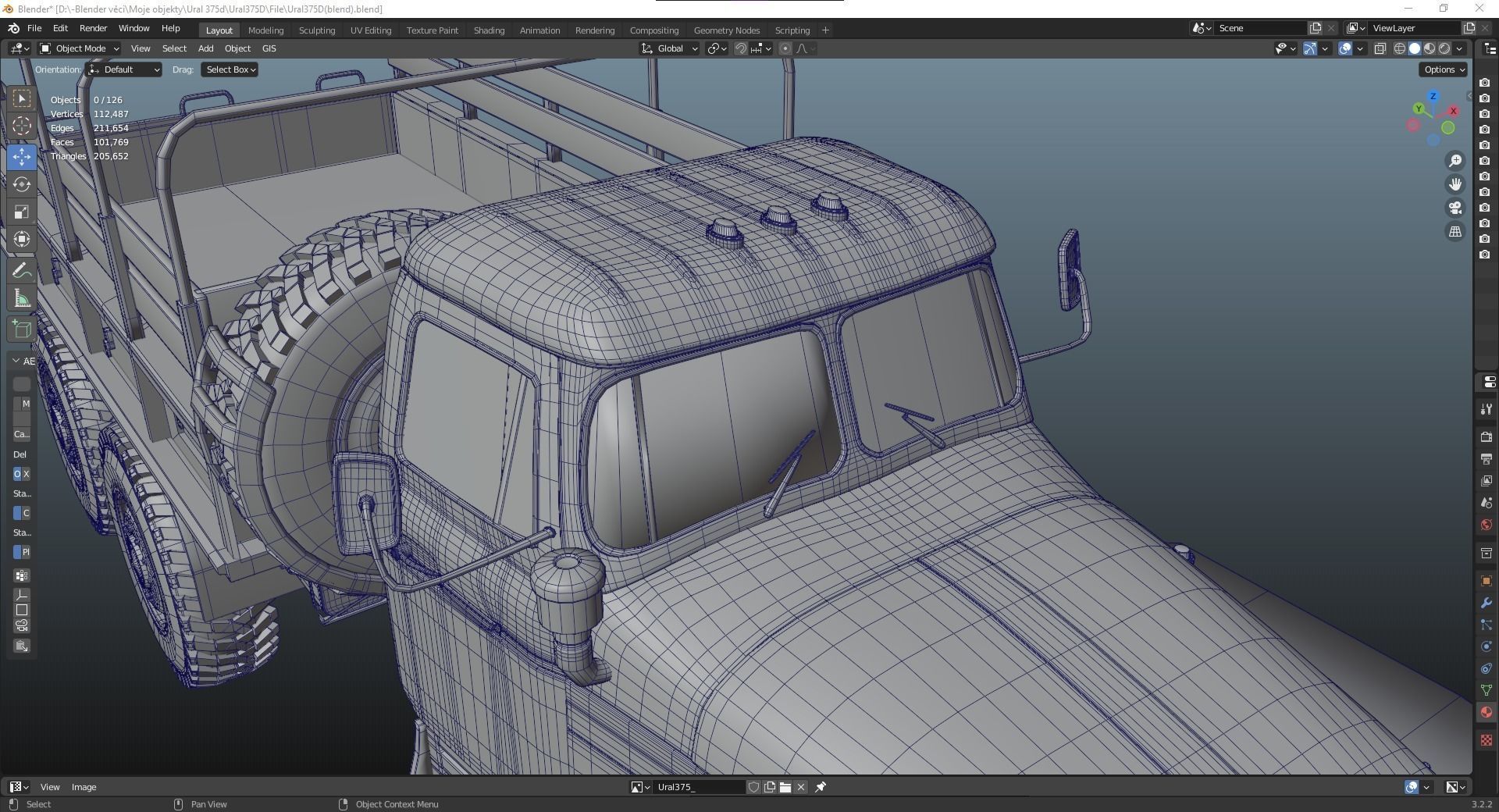 Soviet truck - Ural 375d 3D model_31