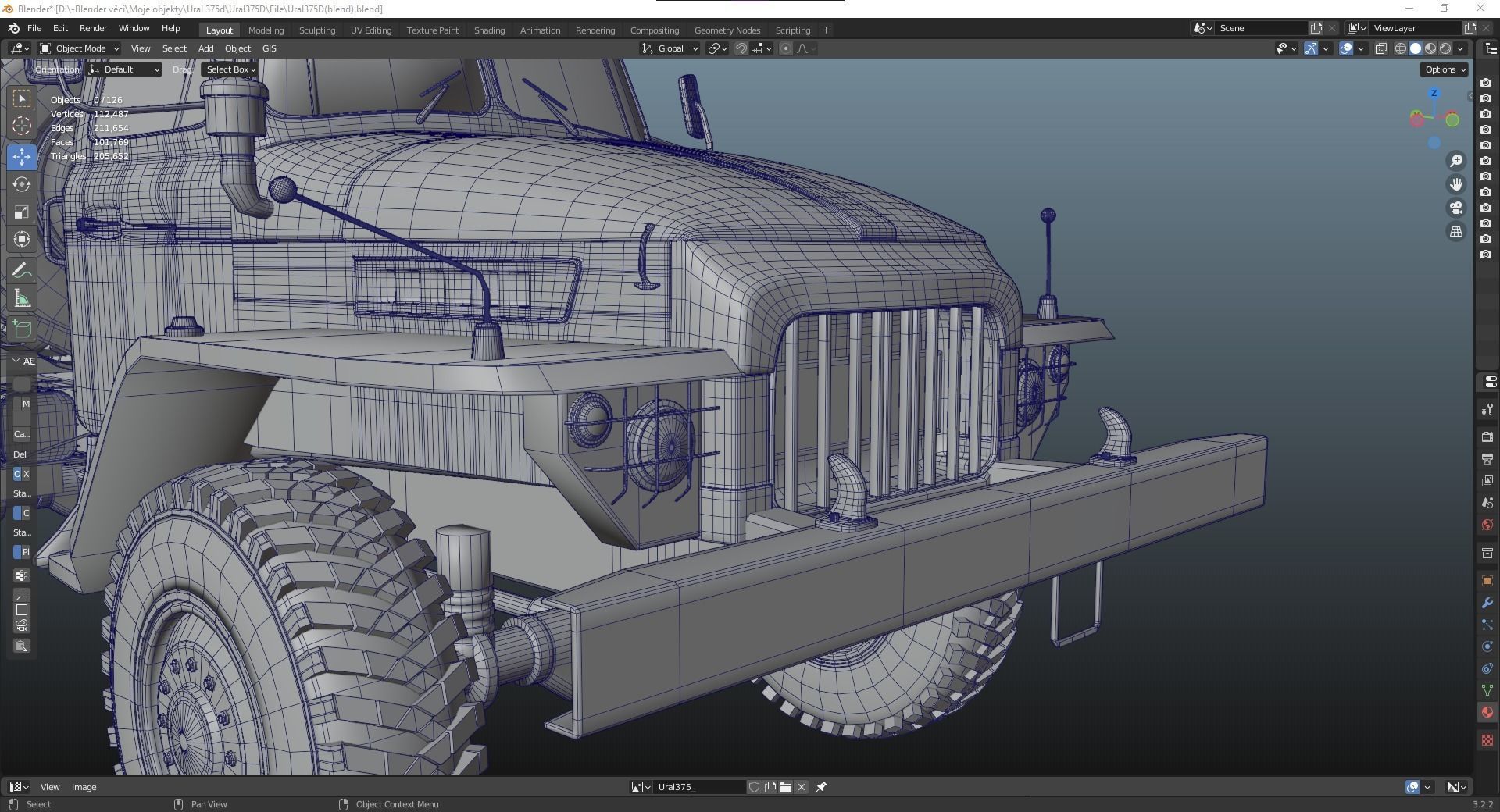 Soviet truck - Ural 375d 3D model_23