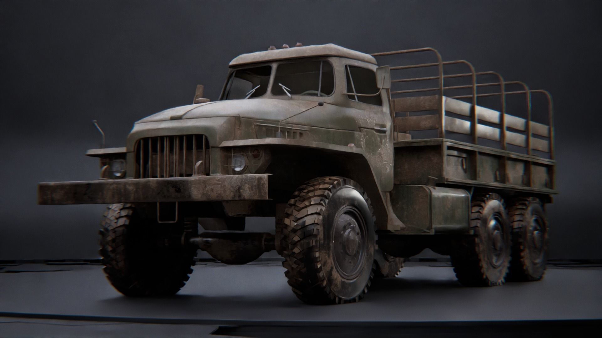 Soviet truck - Ural 375d 3D model_1