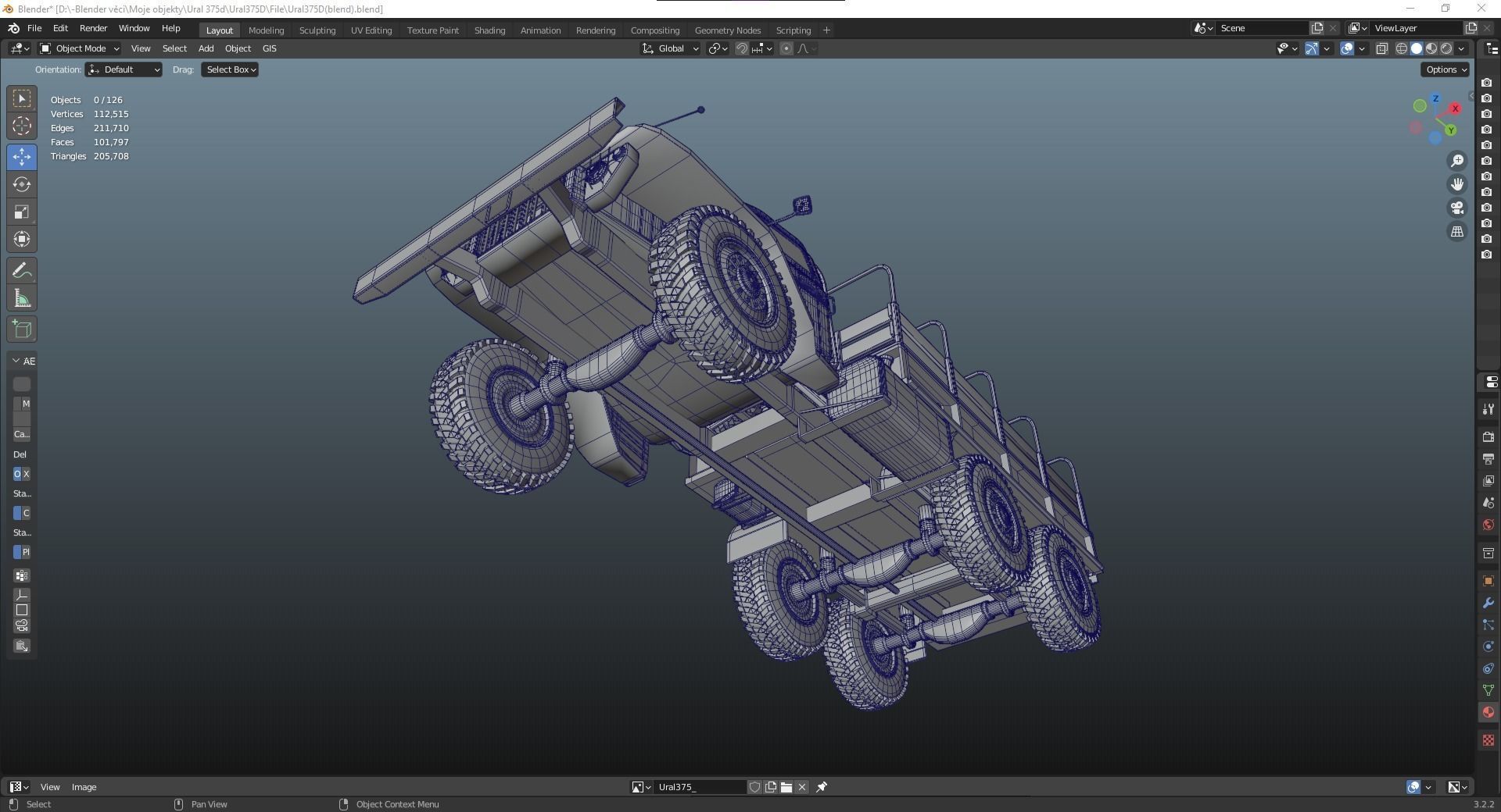 Soviet truck - Ural 375d 3D model_20